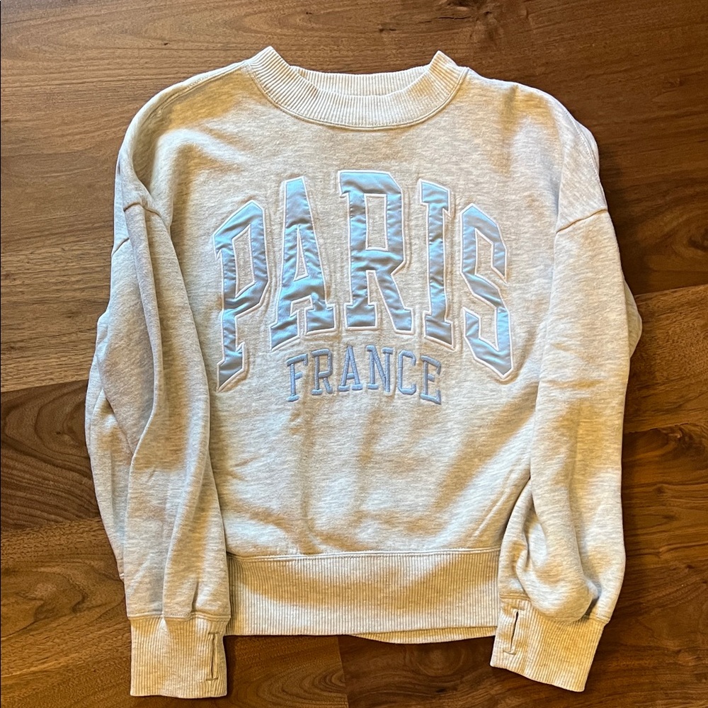 Paris France Kids Sweatshirt - Cream